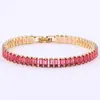 Pulseira Feminina Estilo Ins Cruz Real Zircônia Tênis Cor Sólida Pulseira Totalmente Dourada Pulseira Arco-Íris Cor Diamante Fornecimento