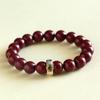 Pulseira de Contas de Cinábrio Natural Benmingnian para Homens e Mulheres Pulseira de Cinábrio Zijin Zodiacal Retrô Artística para Presentes