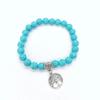 Pulsera transfronteriza de cuentas turquesas explosivas, estilo étnico bohemio, para hombres y mujeres, ideal para parejas.