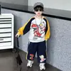 Conjunto de Moletom Clássico Ultraman para Meninos Primavera e Outono Conjunto Casual Esportivo Lindo de Duas Peças Roupas de Bebê