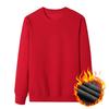 Suéter de algodón con felpa para hombre otoño e invierno jóvenes hombres ocio deportes acolchado cuello redondo cálido camiseta interior al por mayor