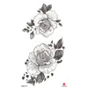 Adesivos de tatuagem de flor esboço preto e branco adesivos de tatuagem de flor adesivos de tatuagem à prova d'água impressão colorida adesivos de tatuagem pequenos para braço inteiro