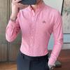 ¡Estilo doméstico! Camisa de manga larga casual a rayas bordada versátil básica de moda nueva primavera 2024 camisa de hombre