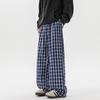 Pantalones Casuales a Cuadros Retro Engrosados Forrados de Lana 8XL-M para Hombre Estilo Perezoso Suelto Pantalones de Piso
