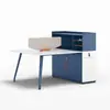 Escritorio Modular Práctico en Forma de T para Personal, Estación de Trabajo de Oficina para Computadora para Cuatro Personas con Archivador