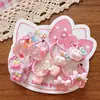 Personajes de Dibujos Animados Infantiles Anillos para el Cabello Rosas Niñas Bebé Gato Brillante Tarjeta Juego Independiente de 5 Pares Cuerda para la Cabeza de Jardín de Infancia