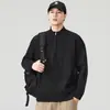 Masculino Outono e Inverno Novo Estilo Tricô com Meio Zíper Solto Gola Alta Camada Base Casual Suéter Quente Roupa Masculina Atacado