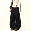 Jeans da Marca Tendência Estilo Retro Americano em Formato de Cimitarra para Mulheres, Novo Design de Nicho com Toque de Luxo, Calças Largas Soltas