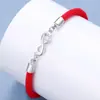 Pulseira original para casais de homens e mulheres um par de pulseira trançada de corda preta e vermelha pulseira de corda moda estudantil presente uma geração de cabelo