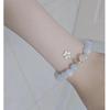 Ins versão coreana do bracelete de cristal tesouro azul do mar anel único feminino estrelas de cristal amarelo franja pulseira joias atacado