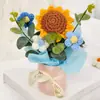 Artesanía Transfronteriza Tejido Ramo Pomposo Girasol Rosa Flor de Lana Flor Artificial Cubo de Abrazo Adorno Regalo