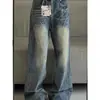 Jeans de Pierna Recta Acampanados de Diseño Retro Americano para Mujer Invierno 2025 Cintura Alta Adelgazantes Sueltos de Pierna Ancha