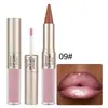 Brillo de labios O'CHEAL 2 en 1 de doble extremo transfronterizo, voluminizador, de larga duración, altamente pigmentado, impermeable, no pegajoso y acabado mate