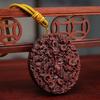 Colgante de bola de juego de nueve dragones de madera lobular de sándalo rojo de la India, etiqueta para coche, colgante tallado, joyería artesanal, pieza de mano, texto de caoba, juego