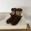 Otoño Invierno 2026 Botas Vaqueras Retro Estilo Oeste Mujer Tacón Grueso Botas de Media Pantorrilla Hebilla de Cuero Botas de Caballero Botas Cortas de Motocicleta Adulto