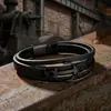 Pulsera Popular para Hombre de Acero Inoxidable y Cordón de Cuero Estilo Europeo y Americano, Diseño de Ancla para Verano, Cierre Magnético que se Puede Abrir y Cerrar
