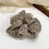 Goma para el pelo de malla de doble capa con estampado de leopardo estilo coreano para mujer, Accesorio para el pelo Retro de alta estética para moño grande y coleta baja