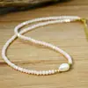 Moda Tendencia Estilo Ins Collar de Perlas de Agua Dulce de Cristal Colorido Gargantilla Simple Europea y Americana Joyería Transfronteriza Venta al por Mayor