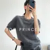 Ropa Hongmi/2026 Lujo Ligero Suéter de Punto de Manga Corta de Lana Cachemir de Alta Calidad para Primavera y Otoño, Cuello Redondo, Bordado con Cuentas, Corte Holgado, Adelgazante