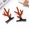Nueva Horquilla Navideña Transfronteriza 2024 Astas Accesorios para el Cabello Navidad Popular Lindo Adornos de Astas de Alce Tocado Par Clip