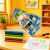 Estuche de Papel con 6 Lápices de Colores de 6 Colores con Mina de 2 mm, Mini Lápices de Madera de Colores de 9 cm de Largo para Colorear y Dibujar, Set para Niños