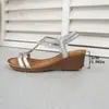 Nuevas Sandalias Bohemianas con Pedrería 2026, Casuales y Cómodas, Cuña de Plataforma Gruesa que Aumenta la Altura, Calzado para Mujer Talla Grande