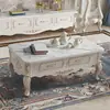 Mesa de Centro Estilo Europeu, Mesa de Centro para Sala de Estar Rústica, Mesa de Centro Branco Marfim, Mesa de Centro Simples de Madeira Maciça para Apartamento Pequeno Estilo Europeu