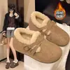 Zapatos de mujer estilo Birkenstock con forro de pelo todo incluido, nueva colección de invierno 2026, de suela plana, zapatos de algodón con forro de polar, suela gruesa retro, zapatos de pelo que aumentan la altura
