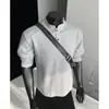 Moletom Henley de manga comprida estilo americano para outono, camada base, camisa polo pesada, camiseta de manga comprida para homens