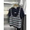 Camiseta de Manga Corta a Rayas Estilo Coreano para Niñas, Falso Dos Piezas, Nuevo Top Infantil de Moda Verano 2026