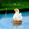 Micro-Paisagem Criativa Fofa e Engraçada Boneco Grande Ganso Branco Acessórios de Decoração DIY para Jardinagem Enfeites Pequenos para Carro e Mesa