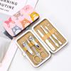 Set de cortaúñas de dibujos animados creativo de 7 piezas, set de herramientas de belleza para uñas impreso, herramientas para manicura en casa al por mayor