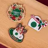 Parche Bordado Navideño Retro, Insignia Bordada de Atmósfera Festiva, Parche de Tela para Ropa, Bordado de Logotipo Personalizado