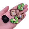Tema Animal de Desenho Animado Bebendo Chá de Leite Charms de Sapato Fofos Borracha Macia de PVC Acessórios para Sapato Tamanco Removíveis Acessórios para Sapato Transfronteiriços