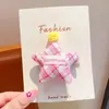 Goma para el pelo tipo moño de bebé con cuadros de estrella de cinco puntas estilo coreano, Cuerda para el pelo a cuadros linda para niñas, Accesorio para el pelo que no daña el cabello