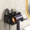 Soporte para Secador de Pelo sin Taladro Estante de Almacenamiento para Pared de Baño Soporte Multifuncional para Secador de Pelo Artículos de Baño