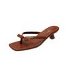 Pantuflas de Tacón Fino con Lazo de Comercio Exterior para Mujer 2026 Nuevas Chanclas de Verano Talla Grande para Uso en Exteriores Chanclas de Tacón Medio