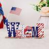 Decoraciones del Día Nacional de la Independencia de Estados Unidos transfronterizas, letras creativas, adornos de escritorio de madera enanos, decoraciones para disfraces