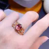 Anillo de Plata de Ley S925 con Turmalina Natural Moda Diseño de Nicho Ovalado 6*9mm Anillo Soporte Vacío Venta al por Mayor