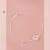 Pulsera de Flor de Zirconia Chapada en Plata 925 para Mujer, Versión Coreana, Diseño Dulce y Simple de Nicho, Mejor Amiga Estudiante, Joyería de Mano Pequeña y Fresca