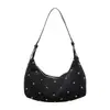 Bolso de Hombro Bajo con Remaches Retro de Alta Gama Versátil para el Viaje Diario Gran Capacidad Bolso Dumpling Nuevo para Mujer Otoño/Invierno Bolso de Hombro Único