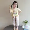 Conjunto de Verano de Manga Corta para Niñas 2026 Nuevo Elegante Pantalones Anti-Mosquitos para Bebé Conjunto de Dos Piezas Ropa de Verano a la Moda para Niños