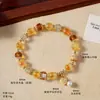 Pulseira de Ágata Coração de Açúcar com Cristal Swarovski para Mulheres, Luxo Leve, Nicho, Alto Padrão, Amuleto da Paz, Pulseira de Pérola e Ágata, Joia de Mão