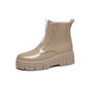 Novo Mid-tube High-top Motorcycle Rain Boots Botas de chuva Mulheres antiderrapantes resistentes ao desgaste Moda Sapatos de água das mulheres Punk Platform Shoes Botas de água