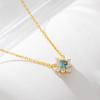 Jóias transfronteiriças europeias e americanas pequenas flores frescas pingente de diamante colar feminino s925 prata micro zircão flor clavícula cadeia