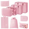 Nuevo Bolso de Cosméticos de Viaje de Sarja Engrosada Juego de Nueve Piezas Maleta de Viaje Bolsa de Cosméticos para Empacar Ropa Juego de 9 Piezas