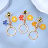Llavero pequeño de margarita y abeja fresca corazón de niña metal aceite llavero creativo adornos para colgar en bolso regalo para novias