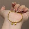 Pulsera de Super Flash Oro Roto Flor Lirio de los Valles para Mujer Diseño Nicho Lujo Accesible Alta Gama Personalizada Cuentas Disco Pulsera de Cuentas