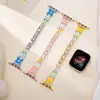 Adecuado para Apple Watch S11S109876 Resina Trébol de Cuatro Hojas Correa de Reloj Fina para Mujer