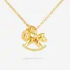 Collar con Colgante de Moneda de Hielo para Mujer, Cadena para Clavícula de Lujo Ligero de Nicho con un Toque de Alta Gama, Joyería de Cadena para el Cuello del Año del Caballo de Otoño e Invierno